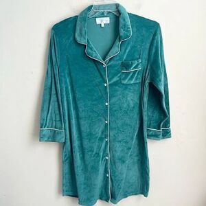 Body Touch Green Velour Sleep Shirt L